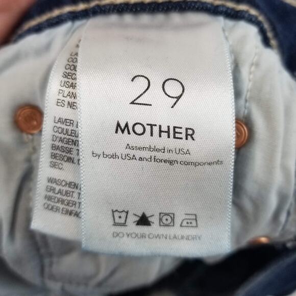 Mother The Weekender Fray Jeans Womens 29 Blue Flare Stretch Denim Mid Rise - Picture 4 of 12